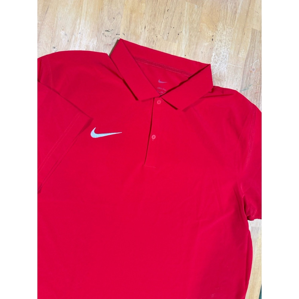 Nike Dri-FIT Mens 2XL Red Short Sleeve Performance Polo Shirt DV6749-657